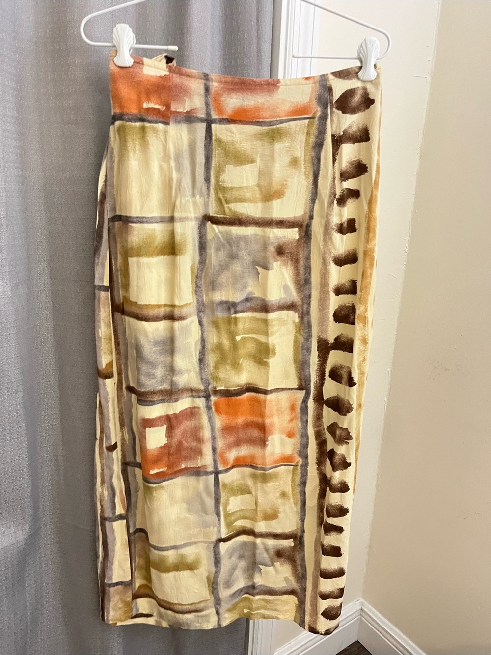Vtg Jams World Wrap Midi Skirt M in Earthtones 90s - Picture 6 of 6